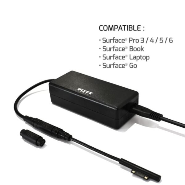 Port Connect 60W for Microsoft Surface Adapter - Black - Image 4