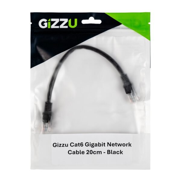 Gizzu Cat6 UTP Fly Lead Ethernet Network Cable 20cm - Black - Image 4