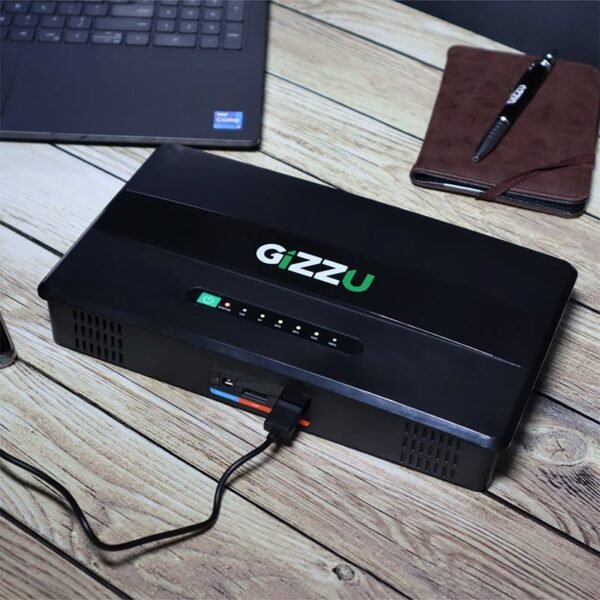 GIZZU 100W 46Wh 14400mAh Mini POE DC UPS LifePO4 - Black - Image 4