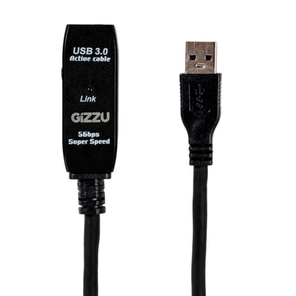 Gizzu USB 3.0 Active Extension Cable 5m - Black - Image 2